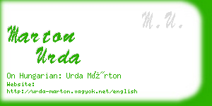 marton urda business card